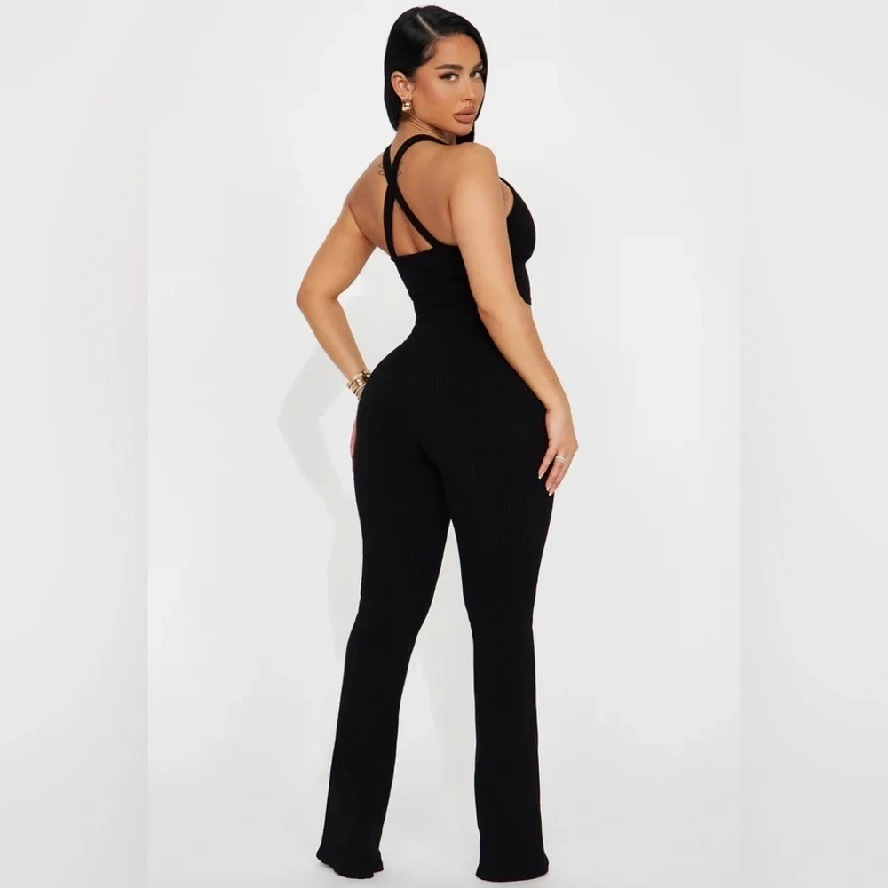 Fashion Nova Eliana Snatched/Sculpting Set in Black | Tank+Pants Size S | NEW